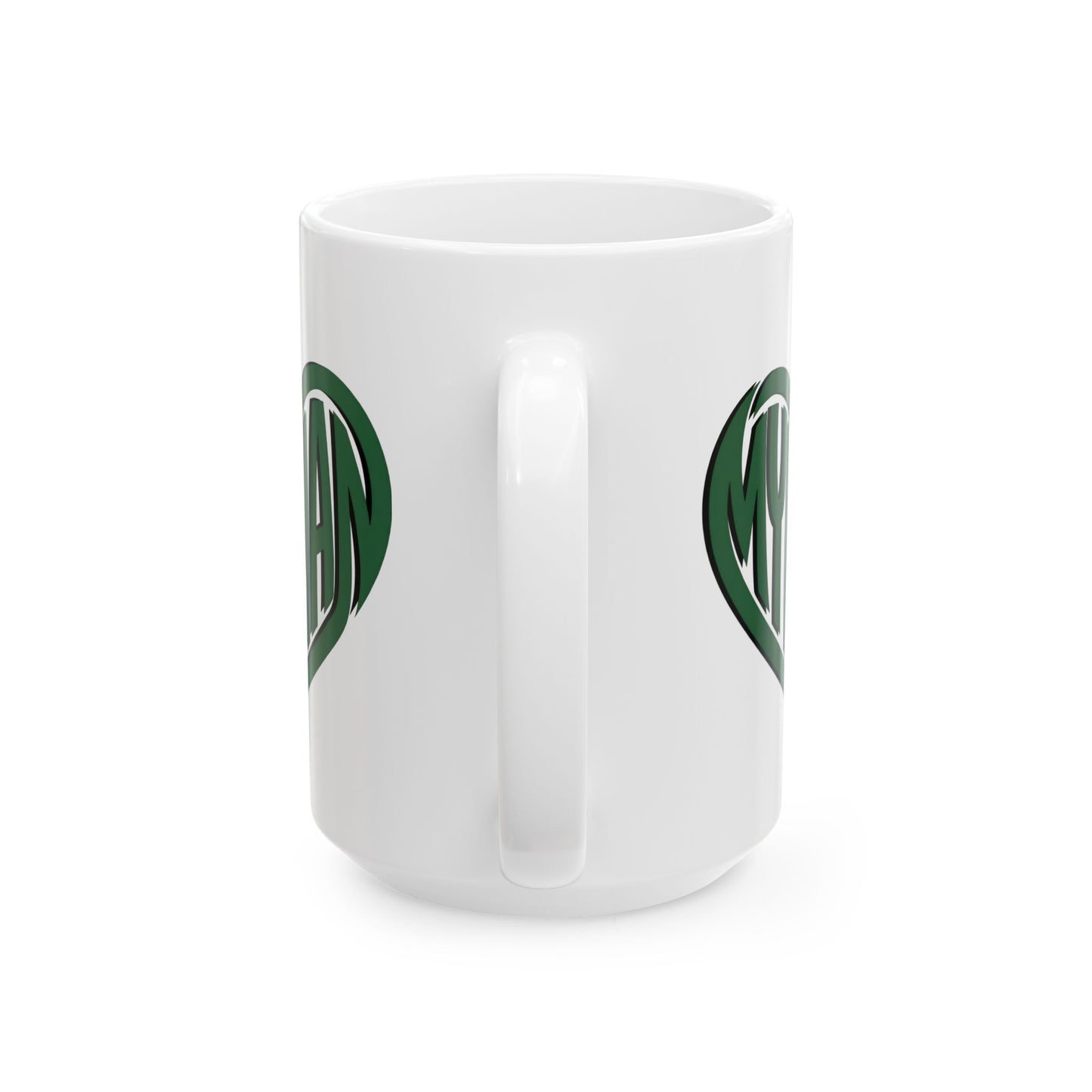 My Man Green Heart Mug - Coffee Cup (11oz, 15oz)