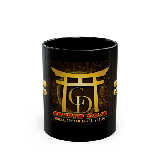Crypto Dojo Full Logo Black Mug — Coffee Cup (11oz/15oz)