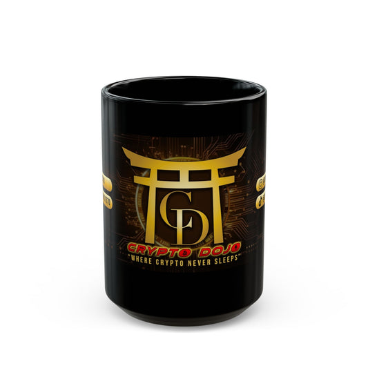Crypto Dojo Full Logo Black Mug — Coffee Cup (11oz/15oz)