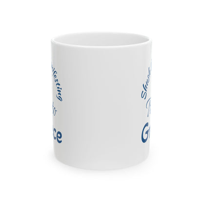 A Trip to Greece Ceramic Mug — 'Shush I'm Manifesting' Coffee Cup (11oz & 15oz)