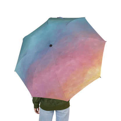 Sunrise Pastel Gradient - Compact Semi-Automatic Foldable Rain Umbrella or Sun Umbrella