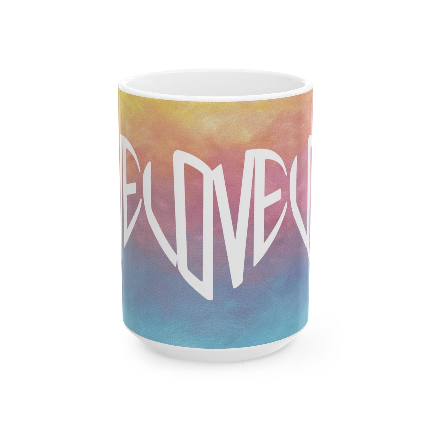 Positive Vibes Gradient Coffee Mug - 11oz & 15oz Ceramic Coffee Cup, Motivational Aesthetic Mug, Unique Gift Idea