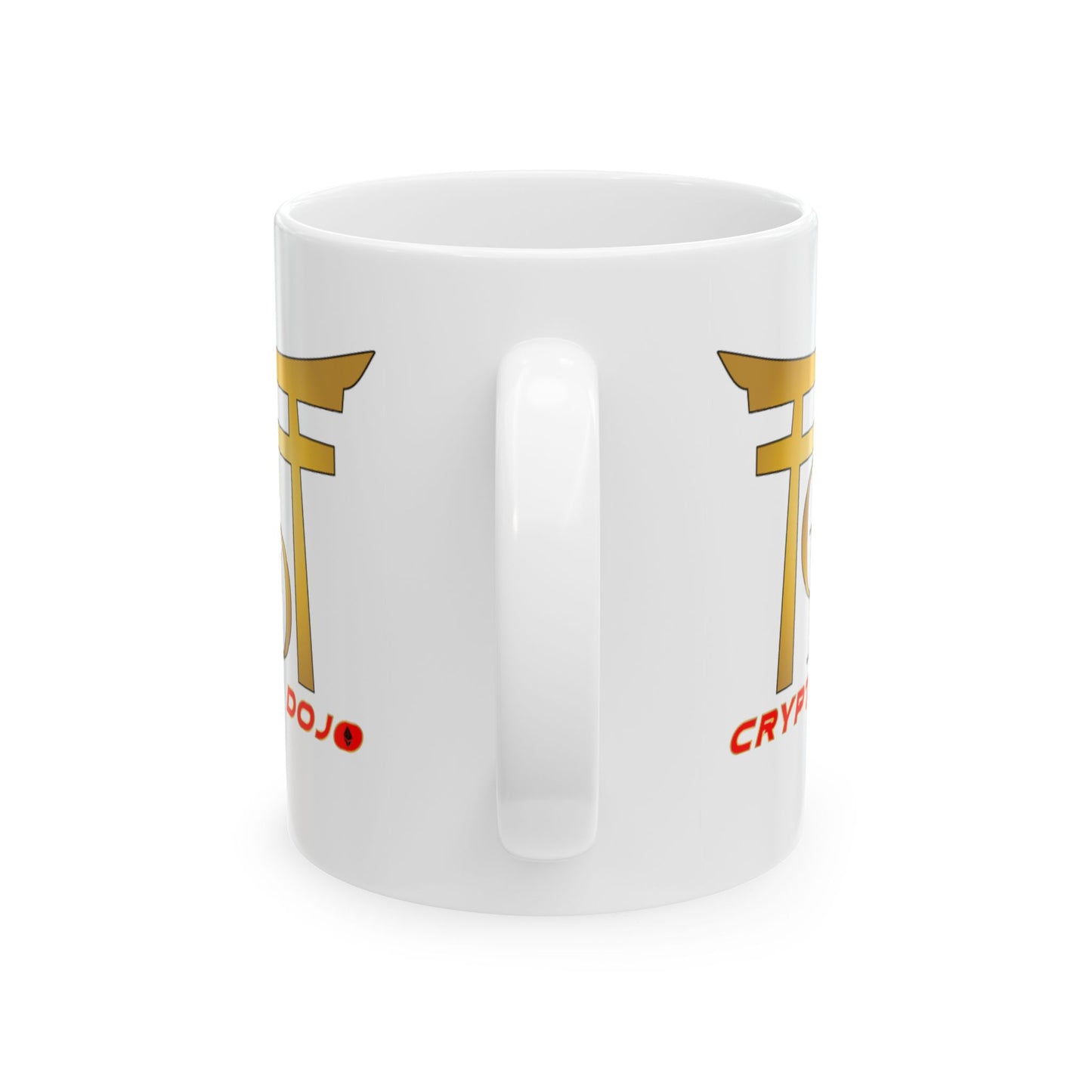 Crypto Dojo logo - White Ceramic Mug, (11oz, 15oz)
