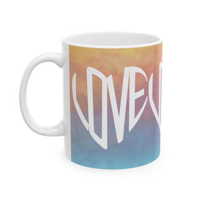 Positive Vibes Gradient Coffee Mug - 11oz & 15oz Ceramic Coffee Cup, Motivational Aesthetic Mug, Unique Gift Idea