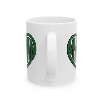 My Man Green Heart Mug - Coffee Cup (11oz, 15oz)