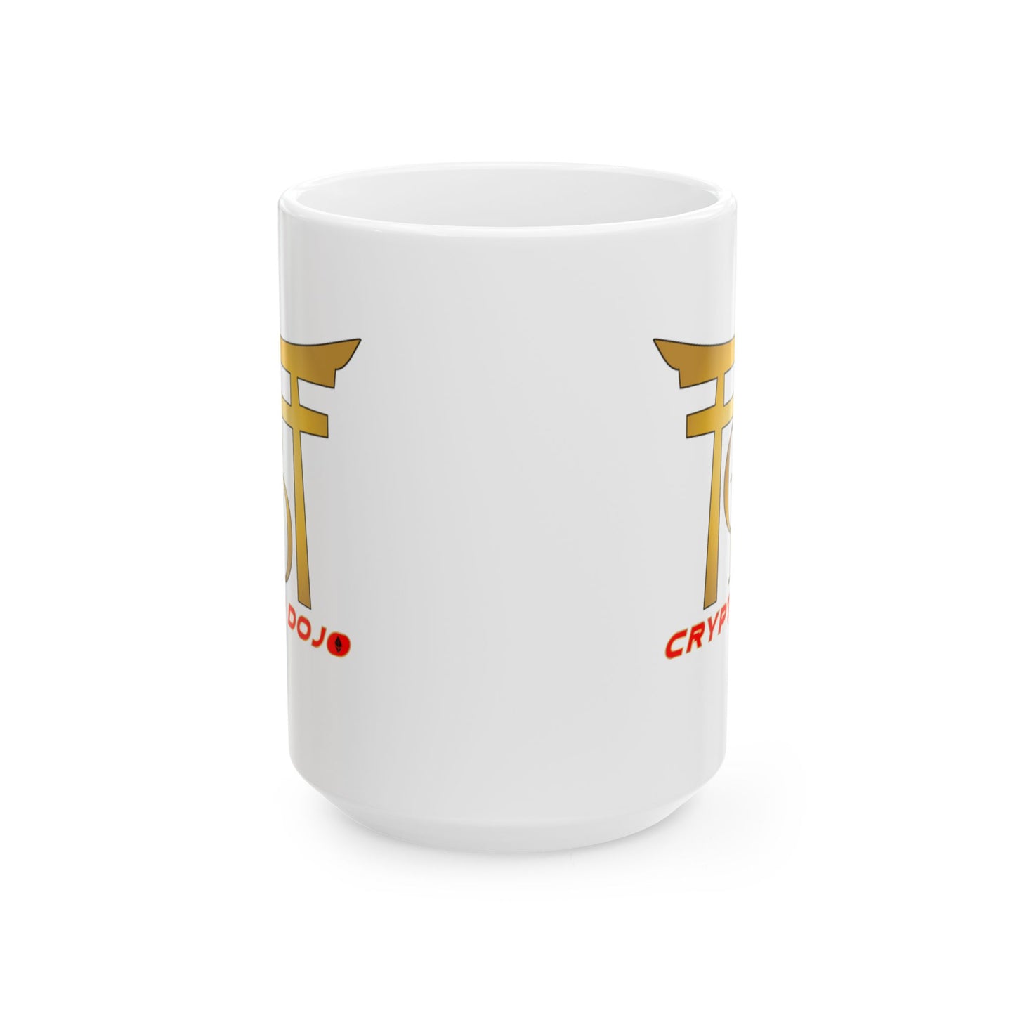 Crypto Dojo logo - White Ceramic Mug, (11oz, 15oz)