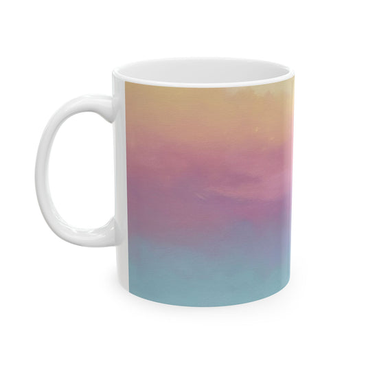 Sunset Gradient Ceramic Mug – (11oz & 15oz) Coffee & Tea Cup, Warm Ombre Evening Sky Design
