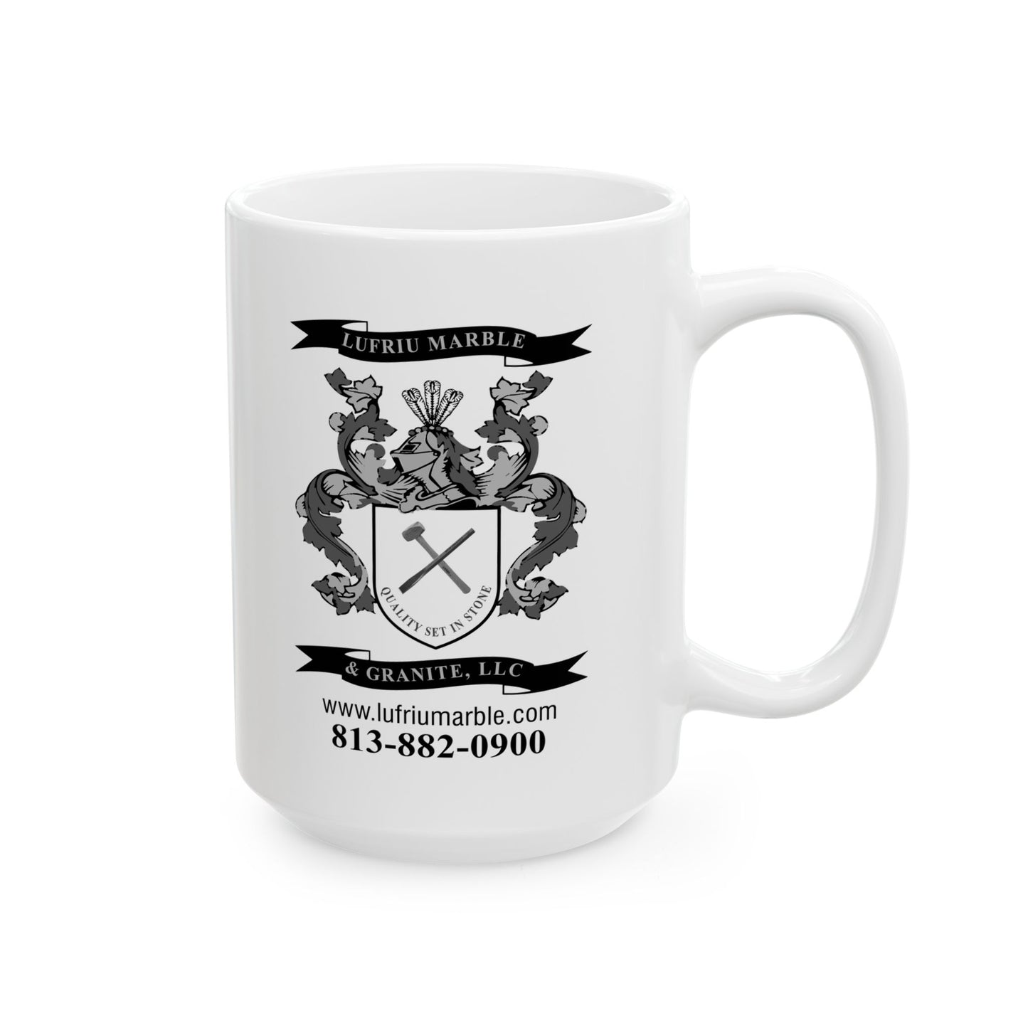 Lufriu Marble & Granite Ceramic Mug – Logo Coffee Cup (11oz/15oz)