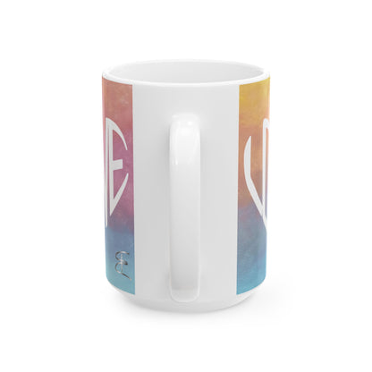 Positive Vibes Gradient Coffee Mug - 11oz & 15oz Ceramic Coffee Cup, Motivational Aesthetic Mug, Unique Gift Idea