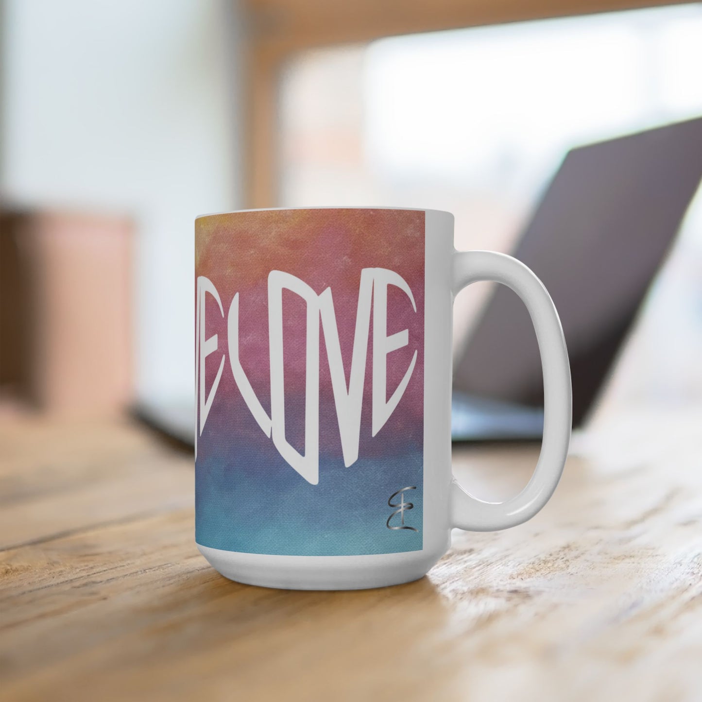 Positive Vibes Gradient Coffee Mug - 11oz & 15oz Ceramic Coffee Cup, Motivational Aesthetic Mug, Unique Gift Idea