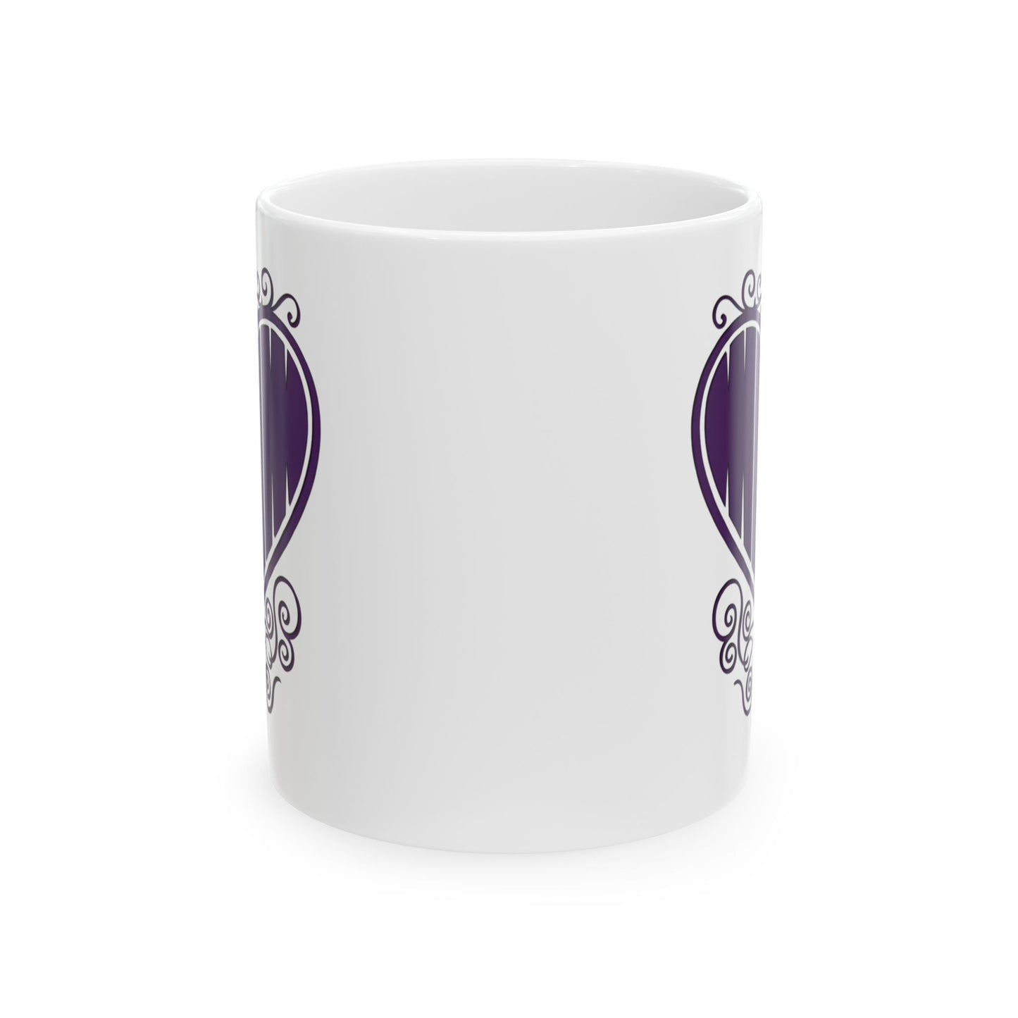 Mom in my Heart Purple on White Ceramic Coffee Mug (11oz, 15oz) - Gift For Mom