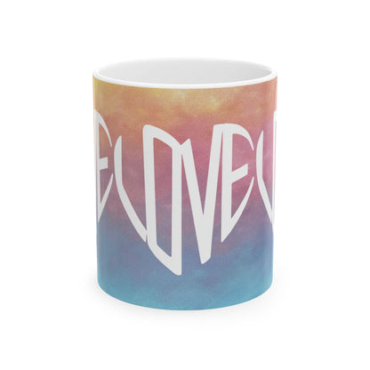 Positive Vibes Gradient Coffee Mug - 11oz & 15oz Ceramic Coffee Cup, Motivational Aesthetic Mug, Unique Gift Idea