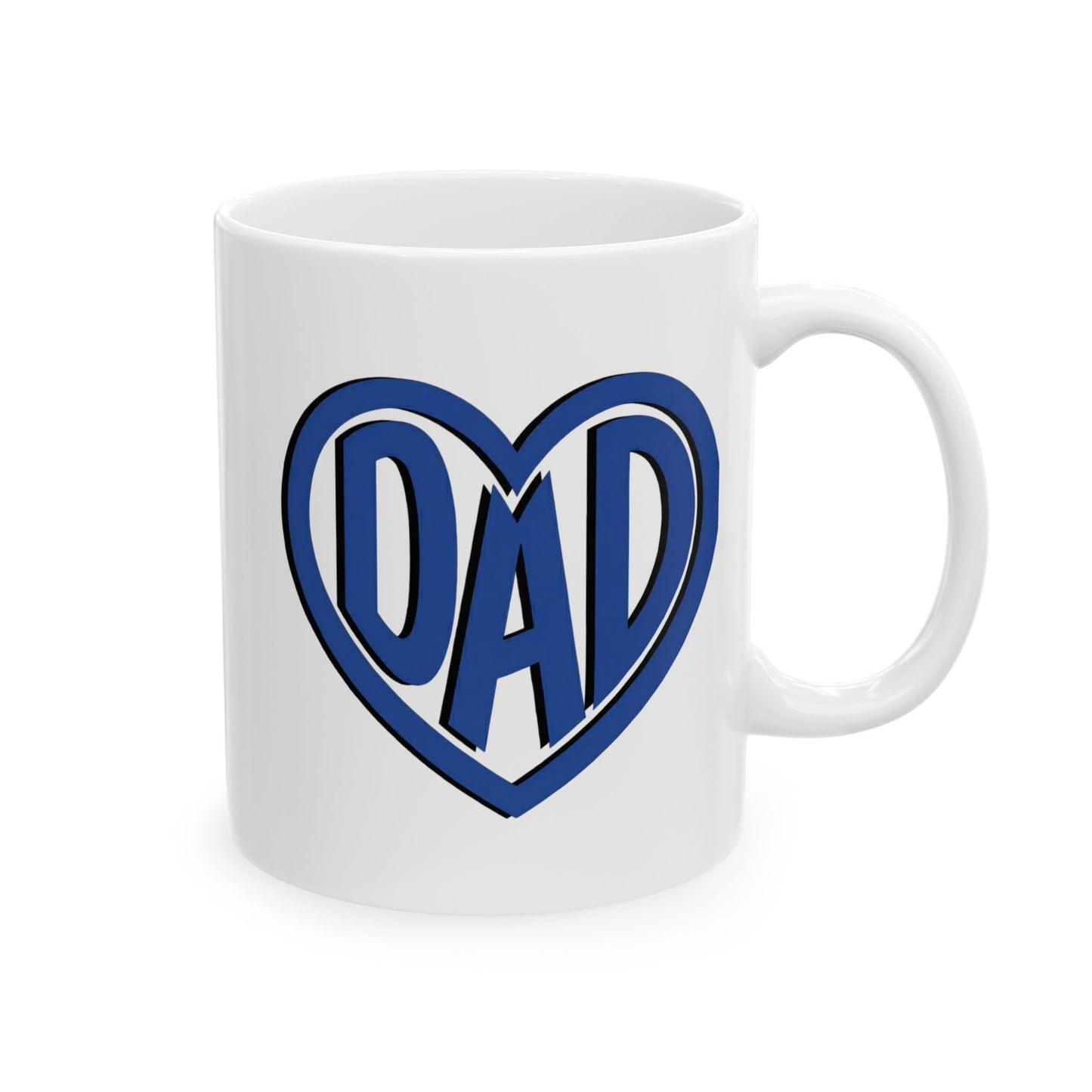 Dad Blue Heart Mug - Coffee Cup (11oz, 15oz)
