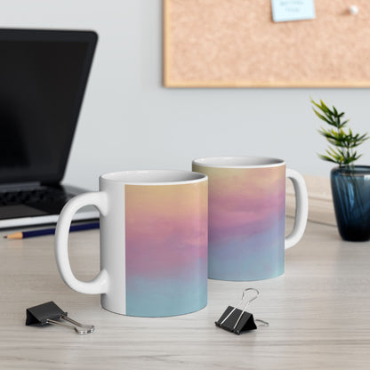 Sunset Gradient Ceramic Mug – (11oz & 15oz) Coffee & Tea Cup, Warm Ombre Evening Sky Design