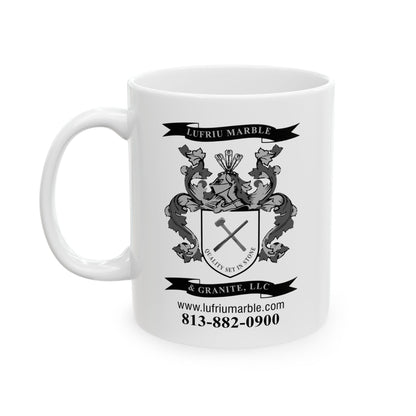 Lufriu Marble & Granite Ceramic Mug – Logo Coffee Cup (11oz/15oz)