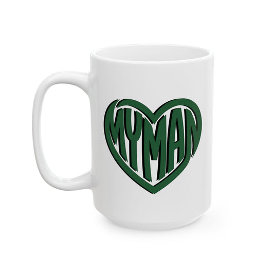 My Man Green Heart Mug - Coffee Cup (11oz, 15oz)