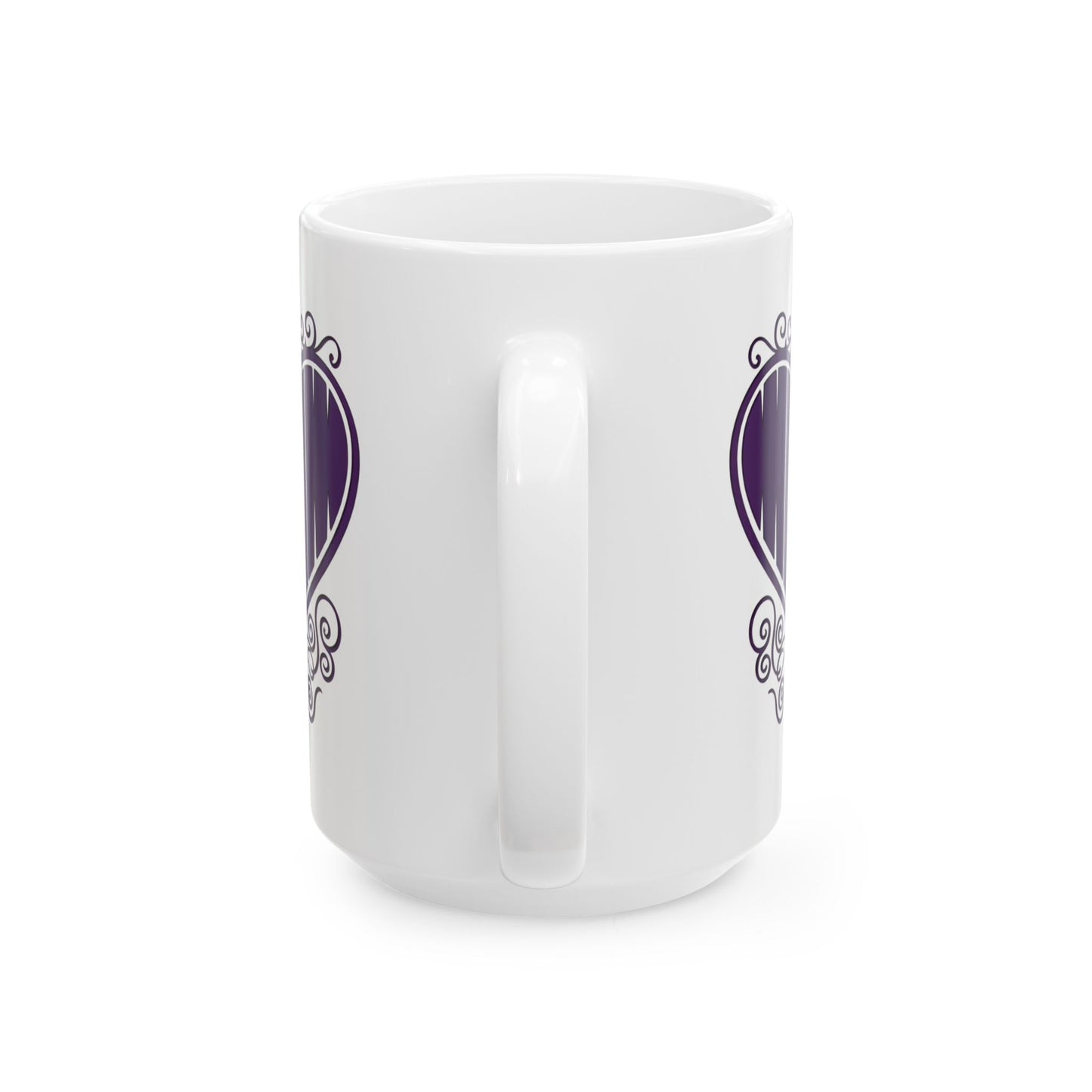Mom in my Heart Purple on White Ceramic Coffee Mug (11oz, 15oz) - Gift For Mom