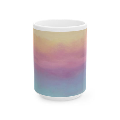 Sunset Gradient Ceramic Mug – (11oz & 15oz) Coffee & Tea Cup, Warm Ombre Evening Sky Design