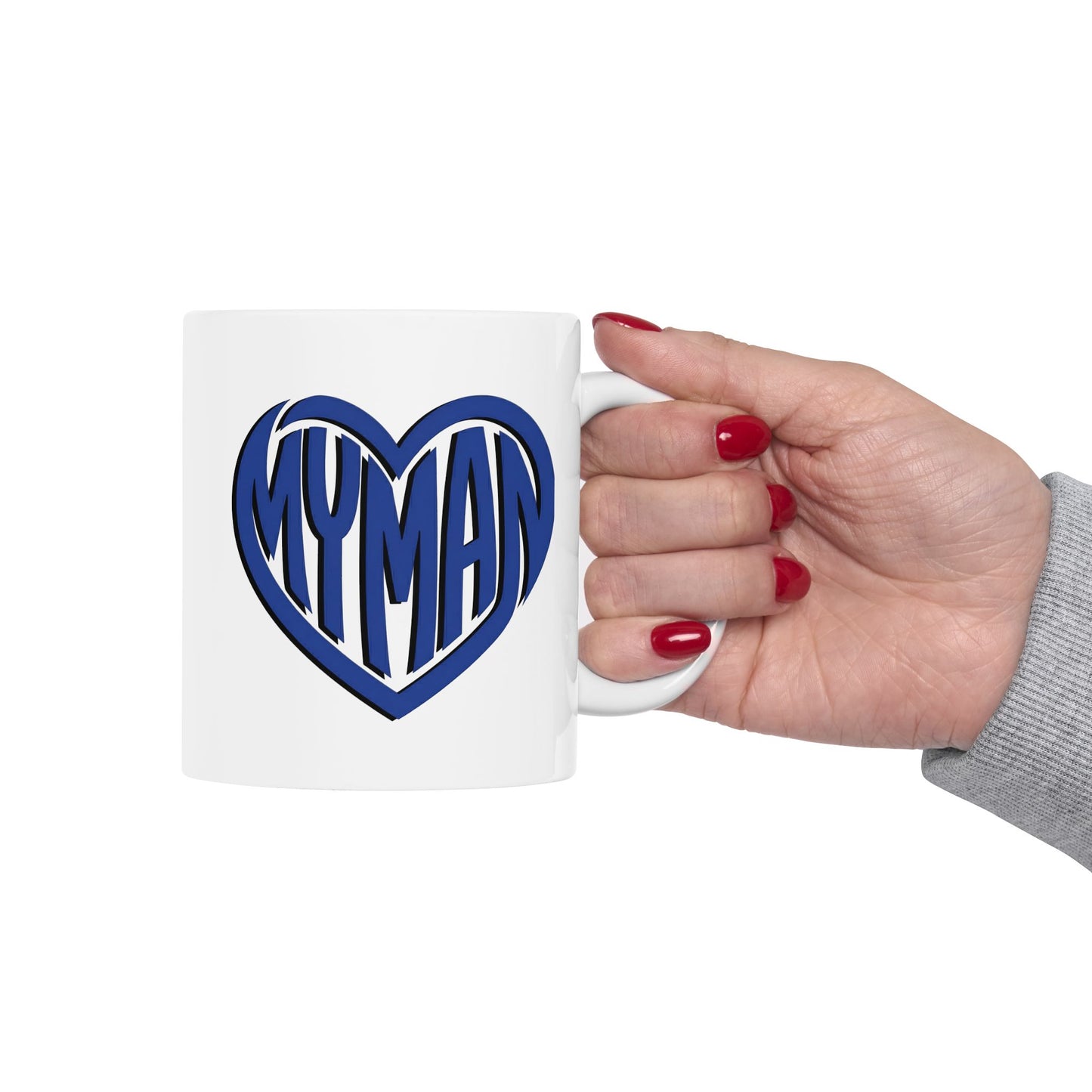 My Man Blue Heart Mug - Coffee Cup (11oz, 15oz)