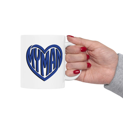 My Man Blue Heart Mug - Coffee Cup (11oz, 15oz)