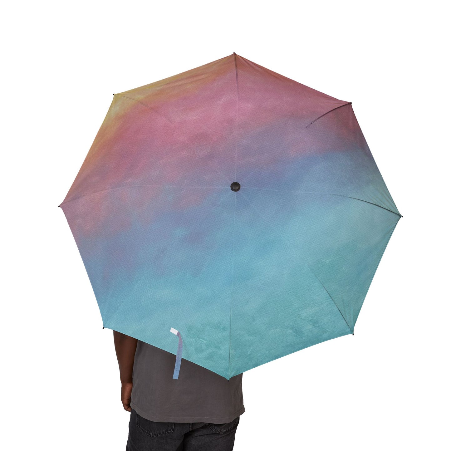 Sunrise Pastel Gradient - Compact Semi-Automatic Foldable Rain Umbrella or Sun Umbrella