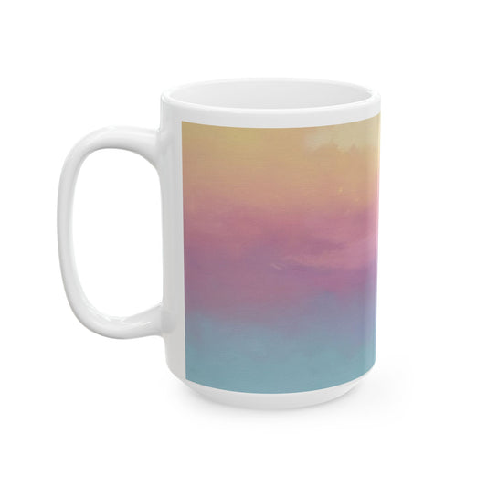 Sunset Gradient Ceramic Mug – (11oz & 15oz) Coffee & Tea Cup, Warm Ombre Evening Sky Design