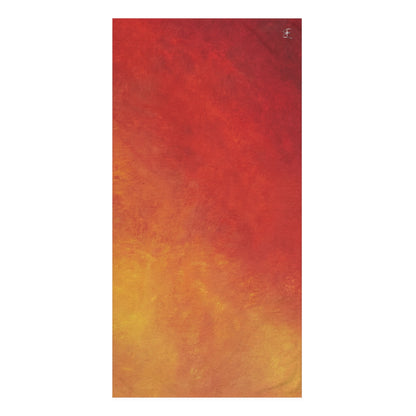 Firelight Ombre Beach Towel — Warm Red & Gold Cotton-Mink Blend