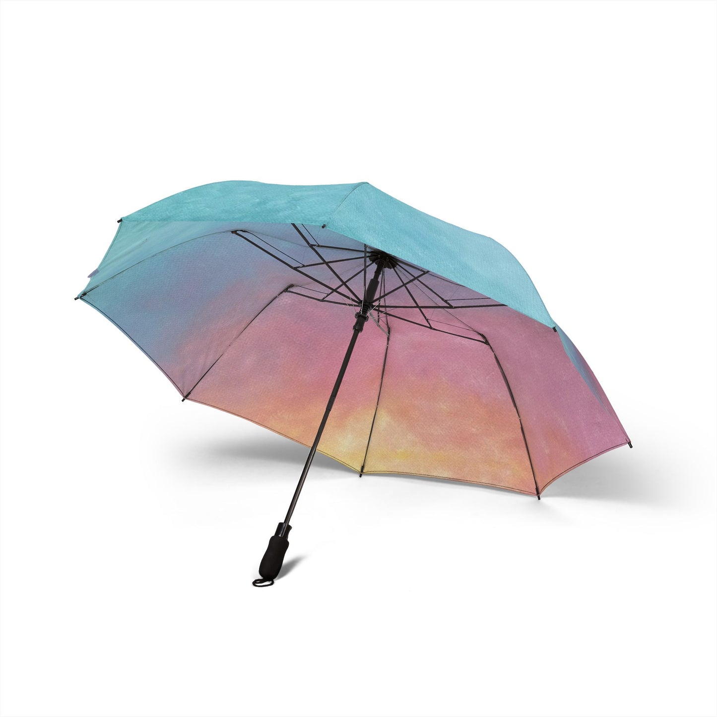 Sunrise Pastel Gradient - Compact Semi-Automatic Foldable Rain Umbrella or Sun Umbrella