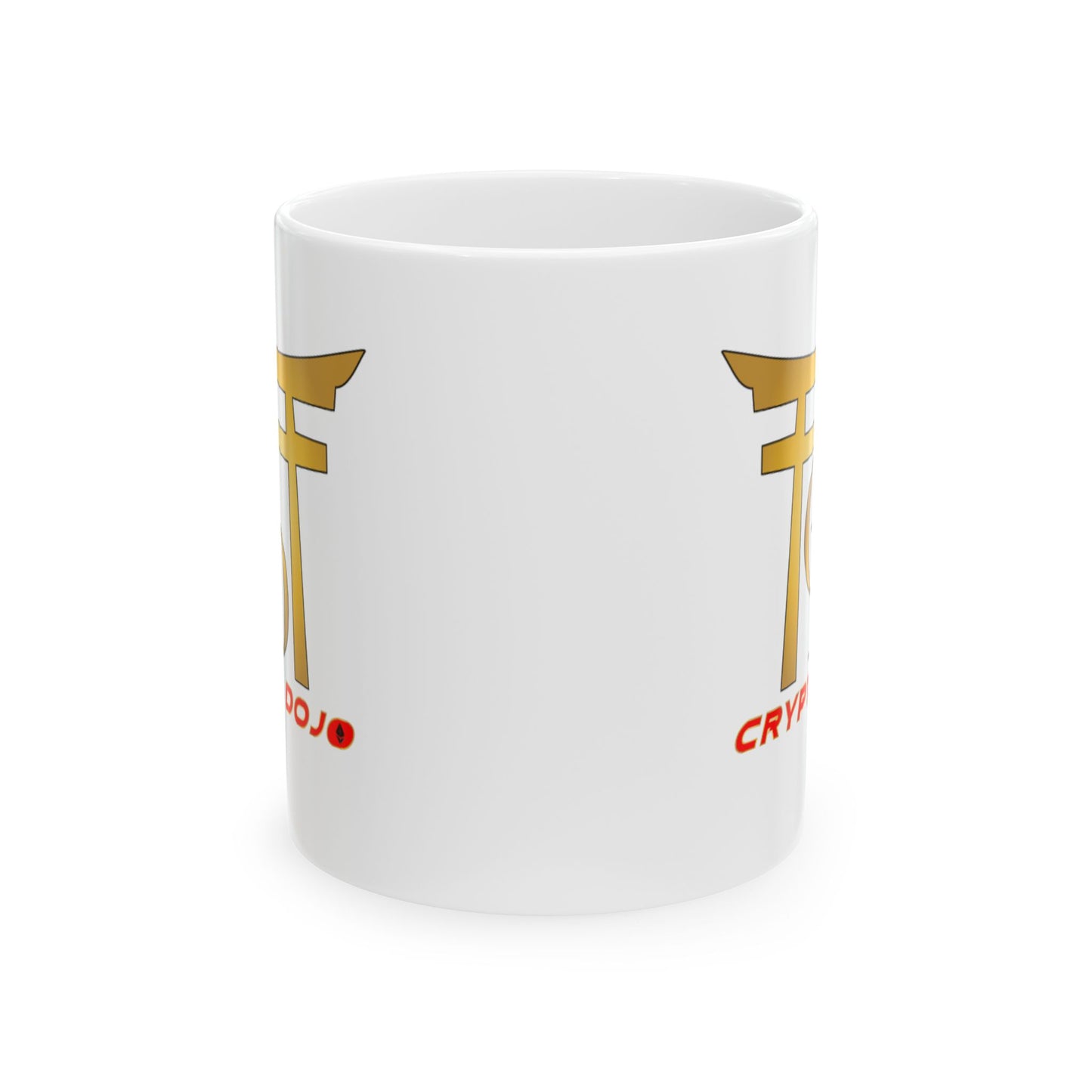 Crypto Dojo logo - White Ceramic Mug, (11oz, 15oz)