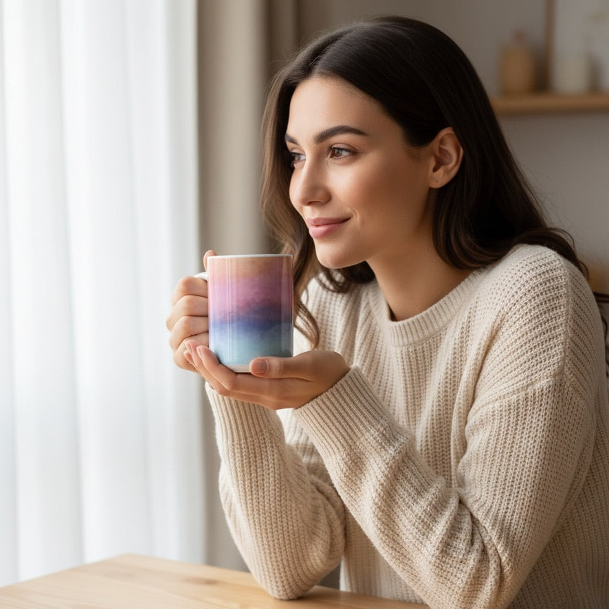 Sunrise Gradient Coffee Mug – Vibrant Multi-Color Ceramic Cup for Cozy Mornings (11oz & 15oz)